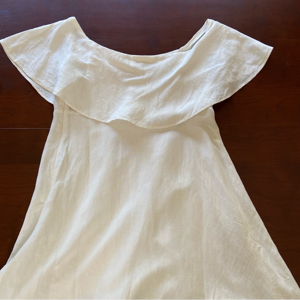 LOFT Off The Shoulder Linen Blend Mini Dress - Picture 6 of 10